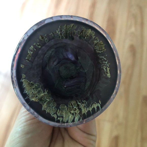 Hand Blown Candle Votive Holder 6" Tall Swirl Twist Purple & Pink Mythical EUC - Picture 3 of 4